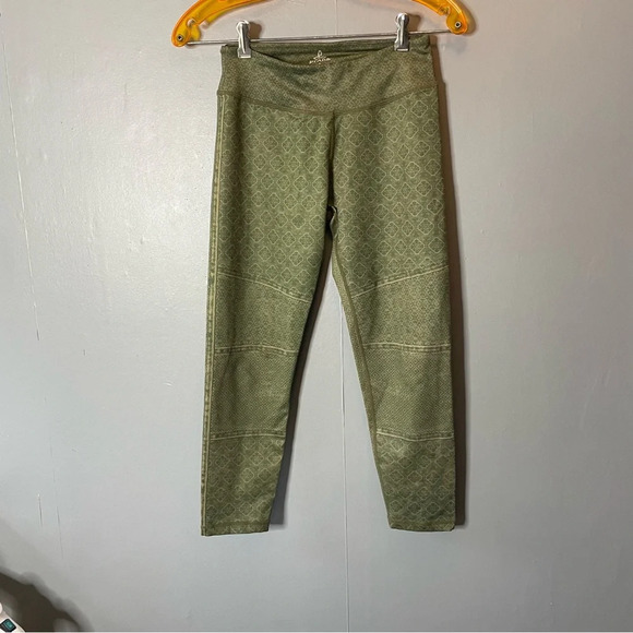 Prana Pants - PrAna Olive Green Geometric Roxanne Athletic Leggings size small